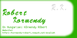 robert kormendy business card