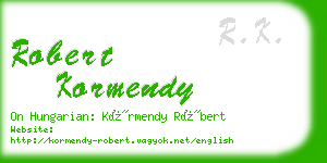 robert kormendy business card